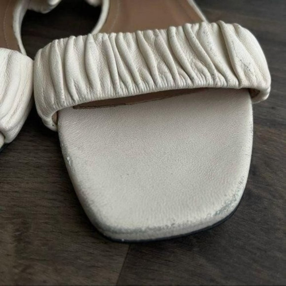 Lewit Made in Italy Cream Leather Sandals Sz 38.5 - Picture 7 of 11